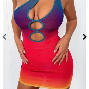 Multicolor cut out dress